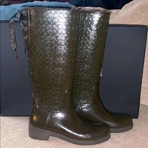 Coach Tall Rain boots Fern Green